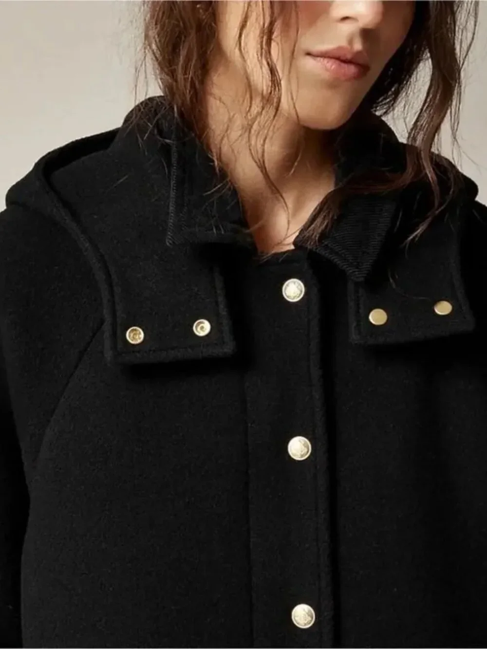 J. Crew Stowe Parka in Italian-Stadium Cloth in Black size 0 NWT